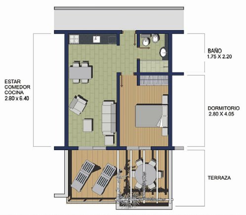 1 DORMITORIO 1 BA�O